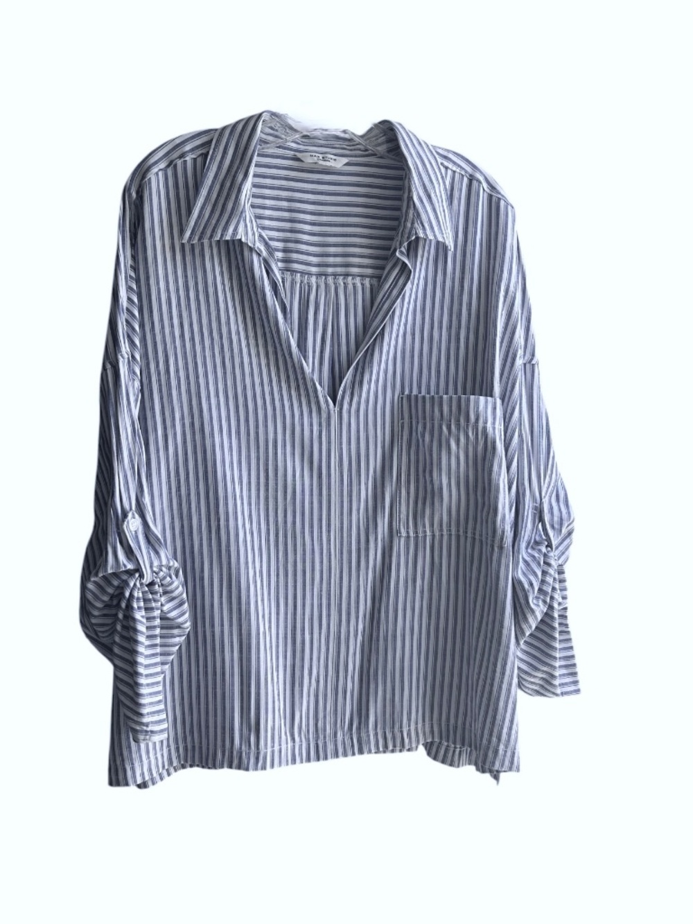 Max Studio London V Neck Striped Blouse 3X